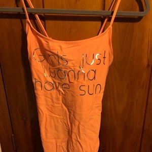 Neon orange bathing suit size L